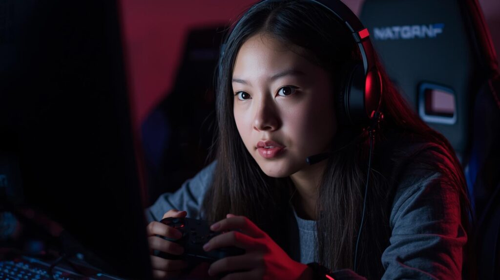 the lady playing game