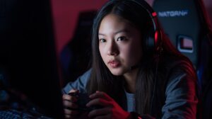 the lady playing game