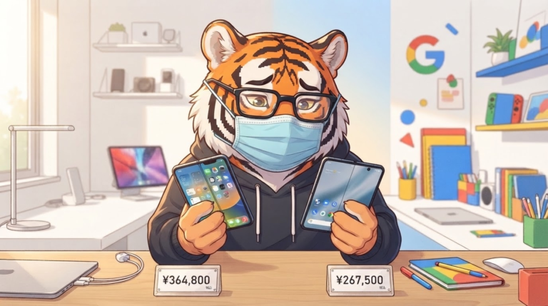 スマホを比べて悩む筆者